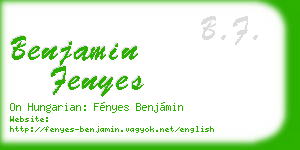 benjamin fenyes business card