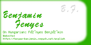 benjamin fenyes business card